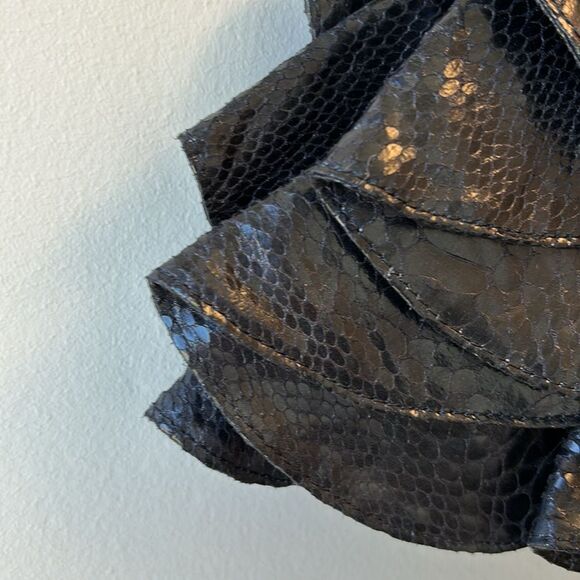SR Squared by Sondra Roberts purse shoulder bag black snake skin - Picture 4 of 7